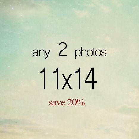 TWO Photographs for your home decor in 11x14 - Fine Art Photography - large size wall art. 20% discount. Custom Set