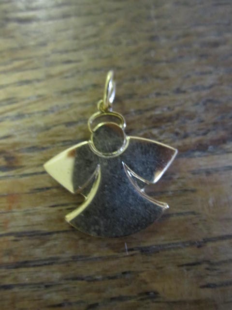 Vintage Gold Tone Angel Pendant.
