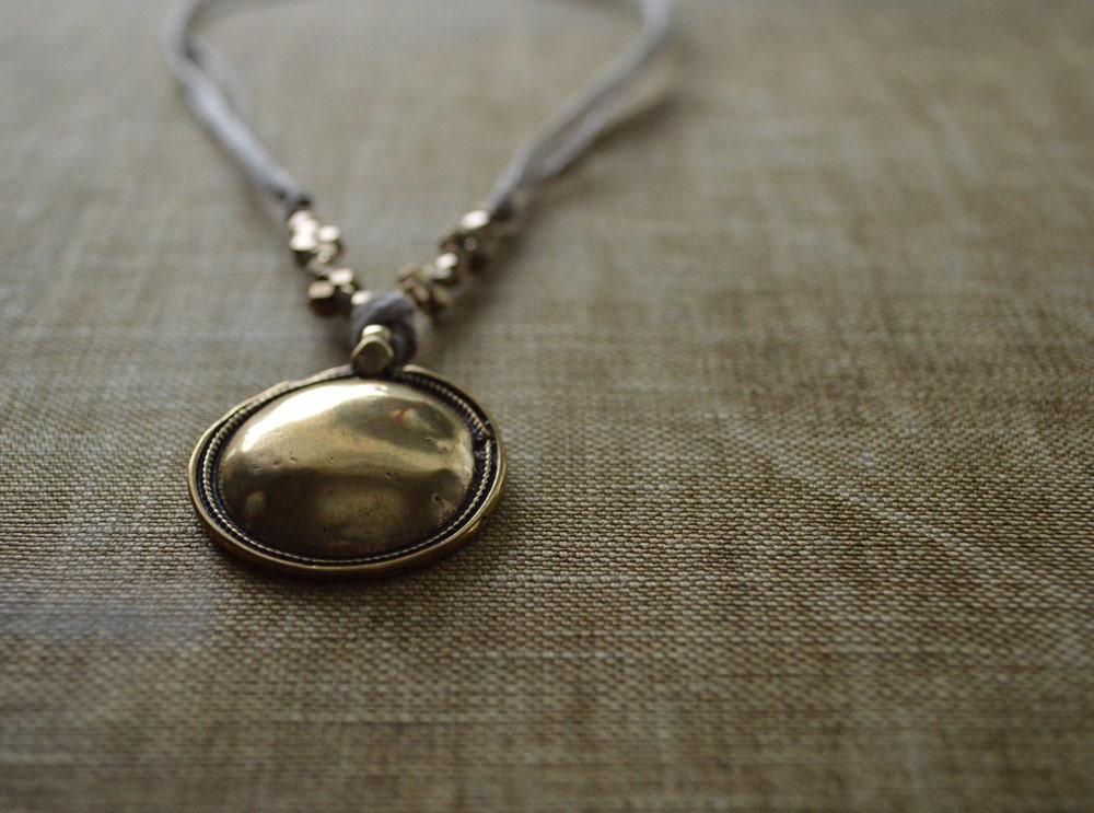 Copetta Bronze Textile Necklace