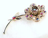 Vintage Brooch Sarah Coventry Fashion Flower  c1950-60's  Huge