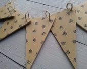 Wooden bunting garland. 'Bumble'
