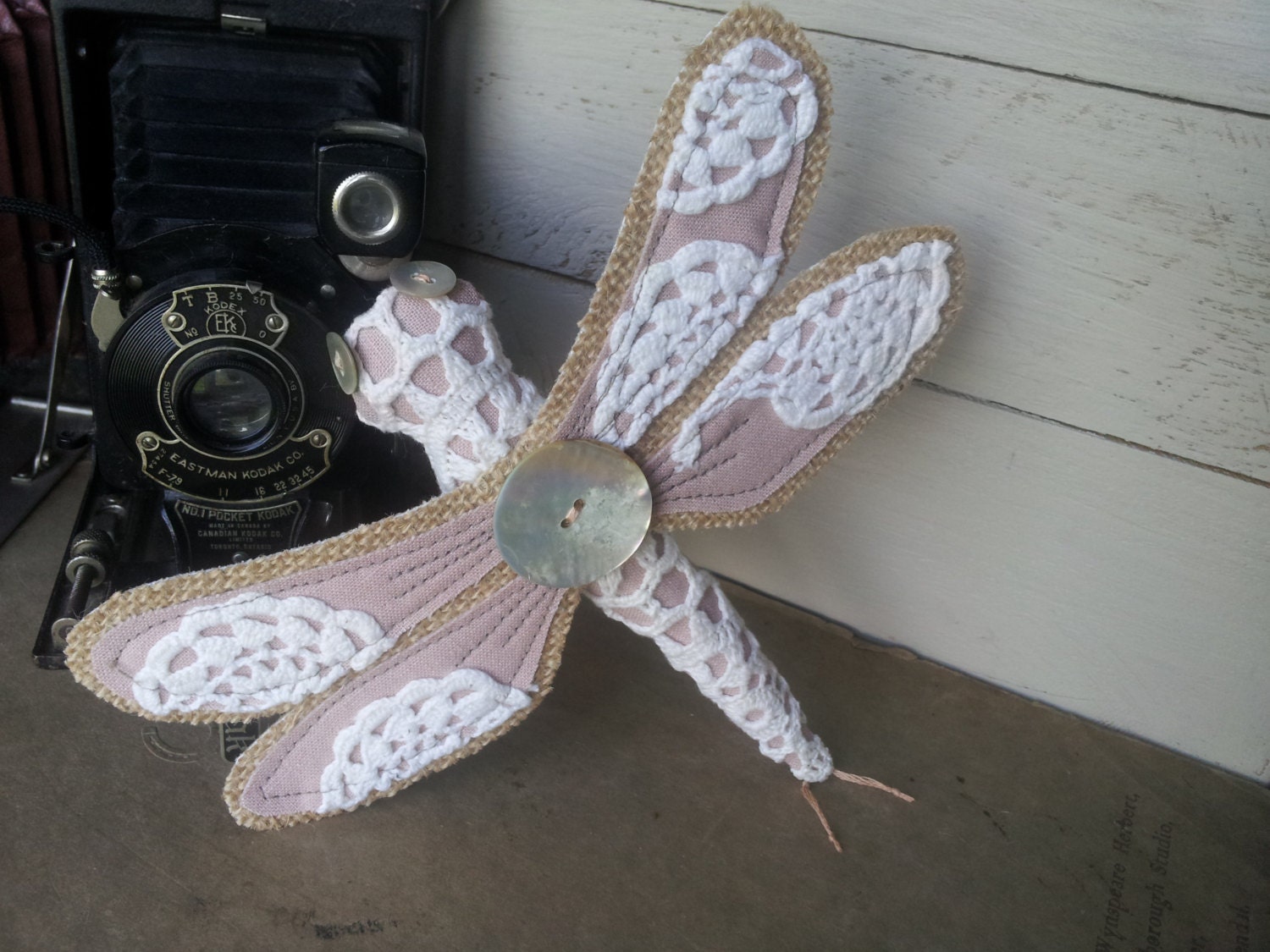 Vintage crochet Dragonfly. OOAK.