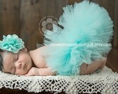 Newborn Tutu Aqua Tutu Sweet Aqua Blossom Tutu Newborn Tutu Custom Made With Matching Flower Headband Stunning Newborn Photo Prop