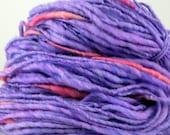Handspun Yarn Purple with Peach Accents LATE EVENING SKY