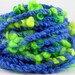 Art Yarn Super Bulky Handspun Yarn Blue and Green GREENILOCKS