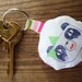 Panda Keyring - handmade fabric keyring / keychain