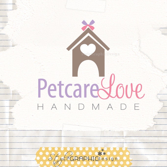 Unique premade logo for pet business professional branding cute modern logo and watermarks