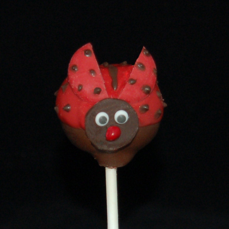 LADY BUG Cake Pops, Edible Party Favors, Character Cake Pops, Children's Party Cake Pops, Wedding Favors