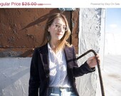 SALE Vintage White Blouse with Small Print