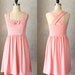 SWEETHEART - BLUSH - Rose pink vintage inspired dress with full gathered skirt // retro // bridesmaid // pinup // bow // sweetheart neckline