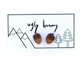 Acorn Stud - Laser cut wood - Natural