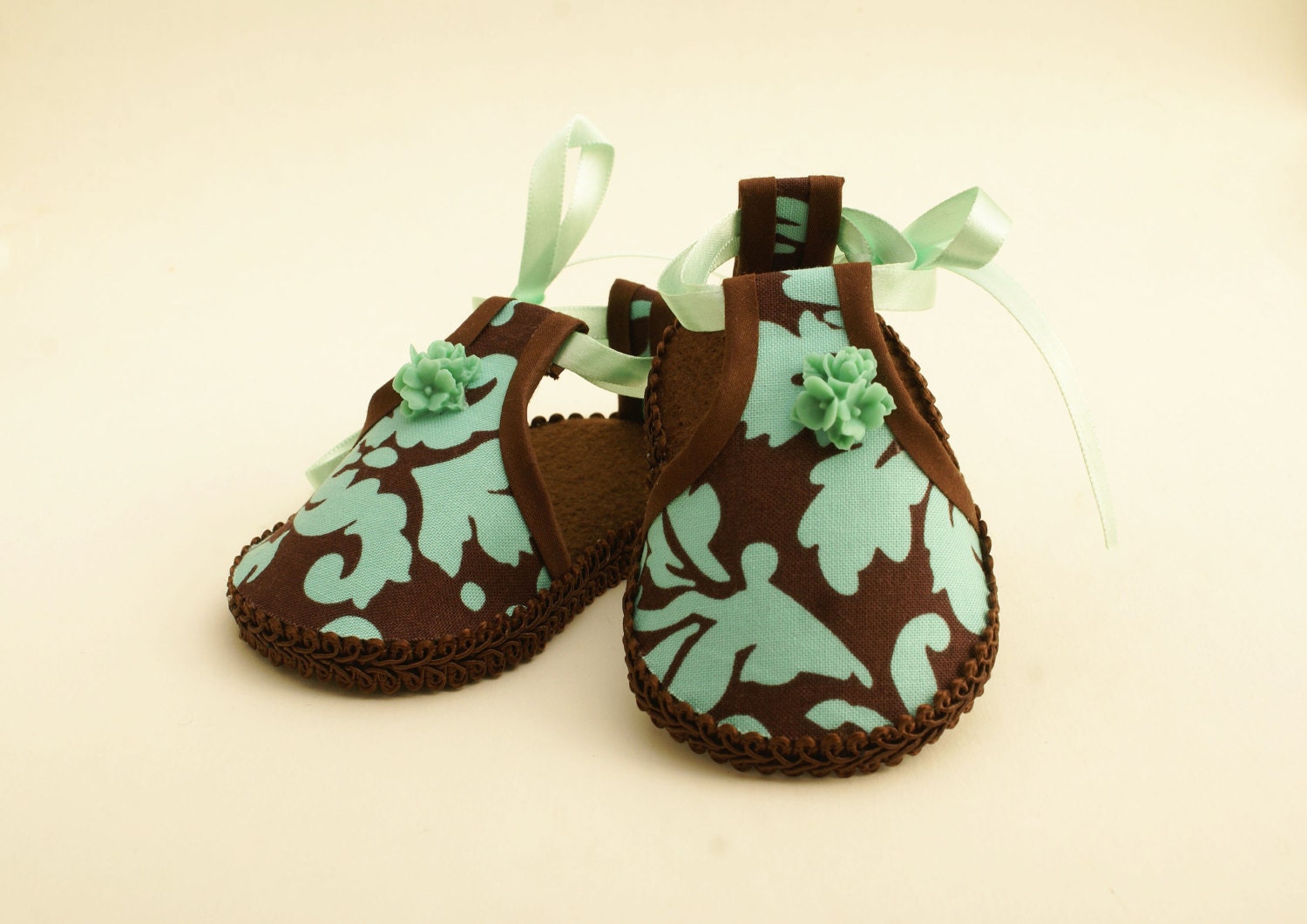 Mint & Chocolate Baby Girl Shoe 0-3 months