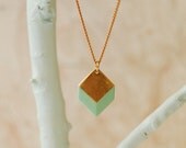 Geometric Necklace, Brass 3D Geometric, The Sabine Square II