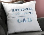 HOME is WHERE your HEART is Custom Pillow - Housewarming- Wedding Gift - Personal Throw Pillow