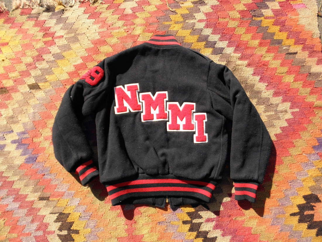 BUTWIN Basketball Vintage Red Black Wool Letterman Sports Retro Athletic Football Jacket Mens Sz 38 Extra Small