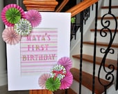 Ka-Lollie Rosettes Welcome Sign for Wedding/ Bridal Shower / Birthday Party/ Baby Shower