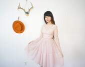 50s Vintage Prom Dress Pink Mad Men size small extra small