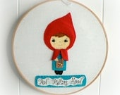 Little Red Riding Hood - Kids embroidery hoop wall art - wall decor - wall hanging - gift - made to order