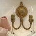 Vintage Wall Sconce - Brass - Double Sconce - Hard Wired - Vintage Petite Shades - Ready to Hang - Romantic Home Decor