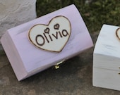 Personalized Bridesmaid Gift Jewelry Boxes Rustic Flower Girl Gift Box, Favor Box, Custom Color, Shabby Chic, Rustic Wedding