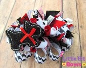 Black, White, and Red Houndstooth Scotty Dog Feltie Boutique Funky Bow