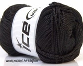 Macrame Cord -  Black Polyester Polyester Crochet Cording - 175 yards - for Knit & Crocheting Purses, Slippers, Hats, Rugs