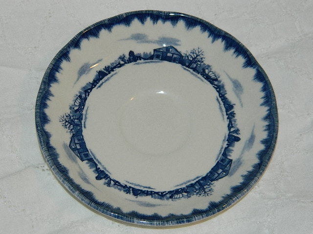 Bob Timberlake Riverwood teacup Saucers Total 6 pieces - International Tableworks - blue and white