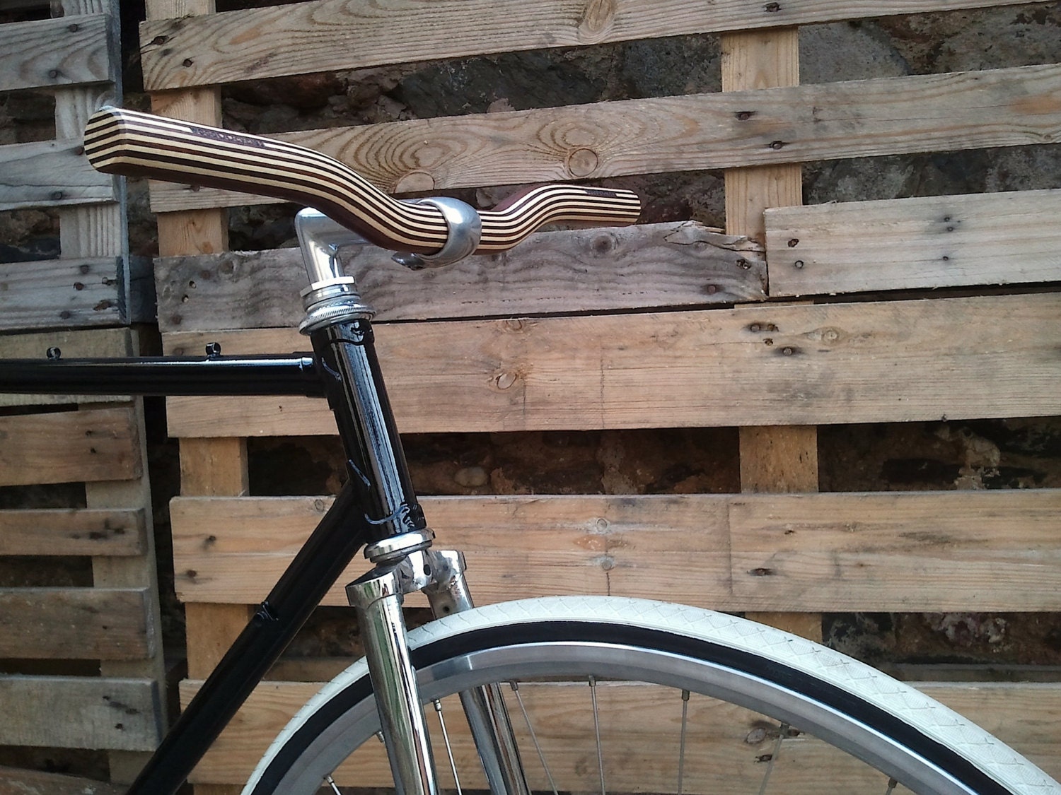 wooden riser bicycle handlebar