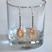 Rose Colored Sterling Silver Teardrop Crochet Earrings with Antiqued brass and Mixed Metal Findings