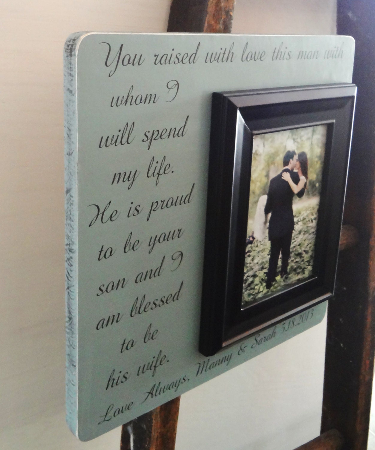 Personalized Wedding Picture Frame  13 x 13 Parents of the Groom Gift  Present