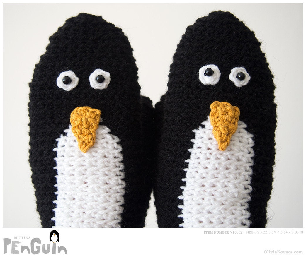 PENGUIN MITTENS / GLOVES - Free Shipping Worldwide
