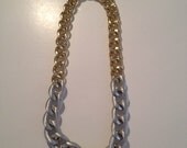 Gold Silver OMBRE Cuff Chunky Chain Link Necklace