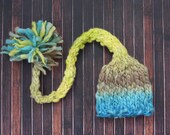 Newborn Hat - Long-tailed stocking hat - baby beanie - photo prop -READY TO SHIP - knitbysarah - Stitches by Sarah