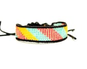 SALE loom woven SUMMER FUN stripes bracelet