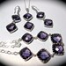 Amethyst - Necklace - Bracelet - Earrings - 3 piece set  - Sterling silver - Purple Diamond cut Cubic Zirconia's - Bridesmaids - Gift -
