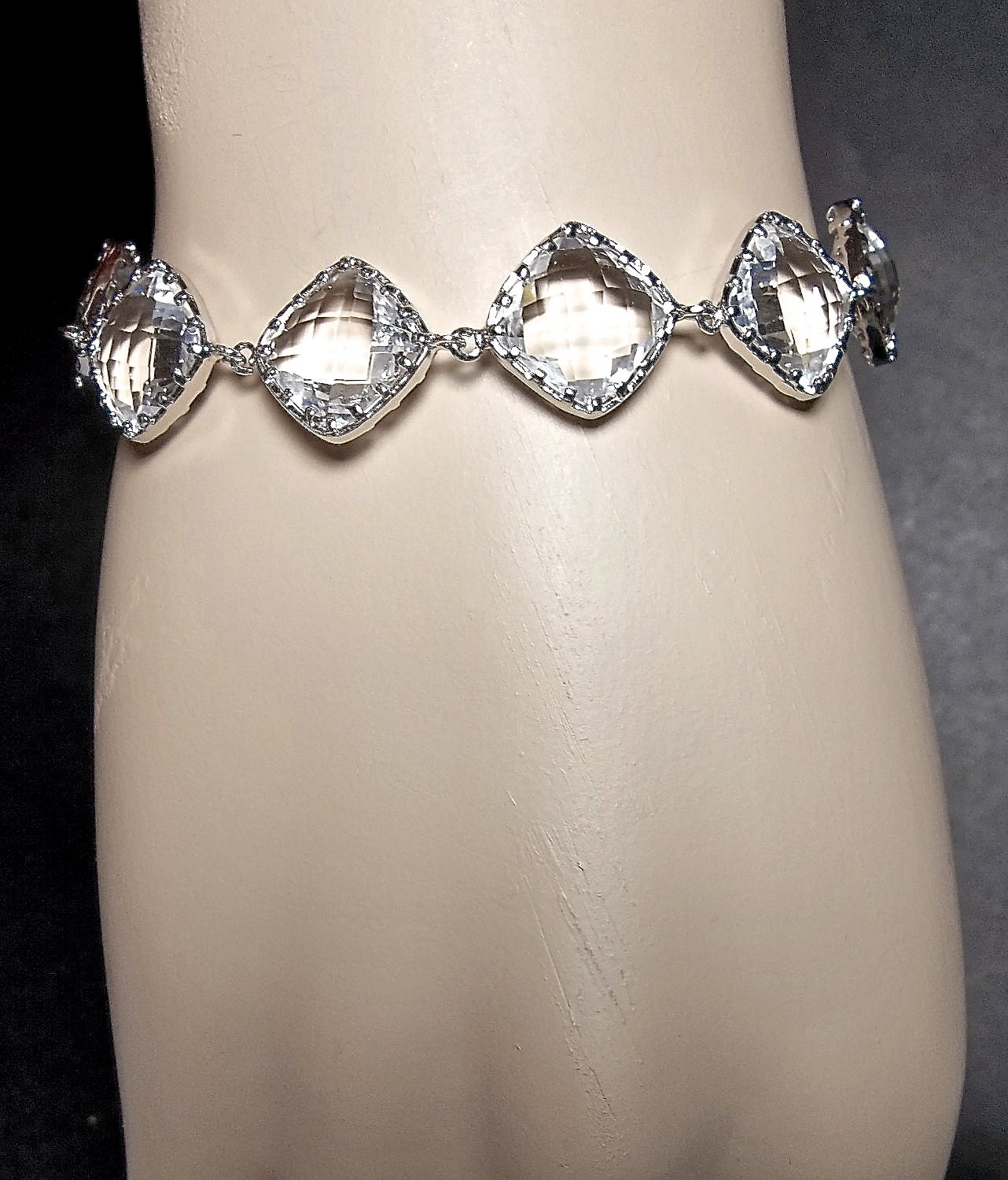 Bridal jewelry - 3 piece set - Diamond shaped - Jewelry set - Sterling silver - Brides Jewelry set - Bridesmaids - formal -
