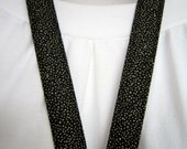 SAFETY BREAKAWAY LANYARD - Fabric id Badge Holder - Key Fob Lanyard - Eye Glasses Lanyard -Flecks on Black