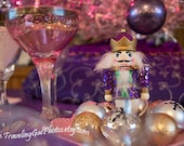 Holiday photography home decor lights Christmas pink purple white silver gold glitter nutcracker 8x10 fine art photo