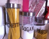 SPRING SPECIAL - 25% off Set of 4 Custom Vinyl Canister Labels for Kitchen/Bathroom/Pantry Home Decor
