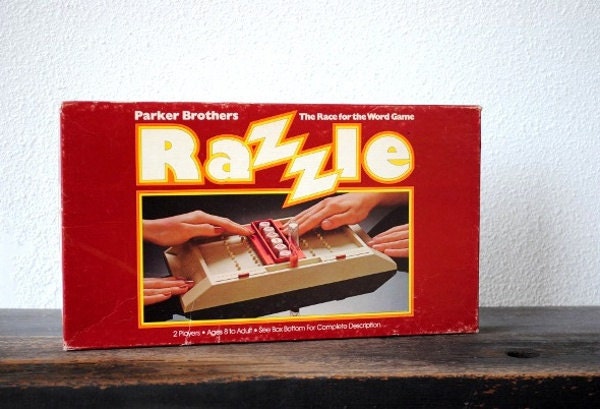 Vintage Board Game Word Play, 1981 Parker Brothers "Razzle", Party Idea Family Night Boardgame
