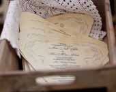 SET OF 25 Romantic Vintage Design Wedding Fan custom colors available