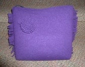 tote bag or purse purple made from recycled cashmere felted wool sweater OOAK
