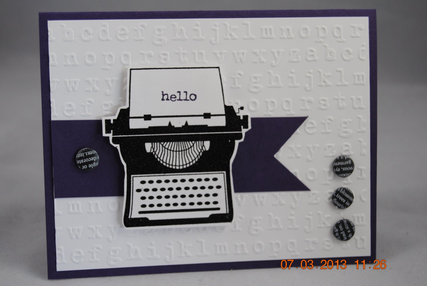 Handcrafted Office Typewriter Hello/Friendship Card