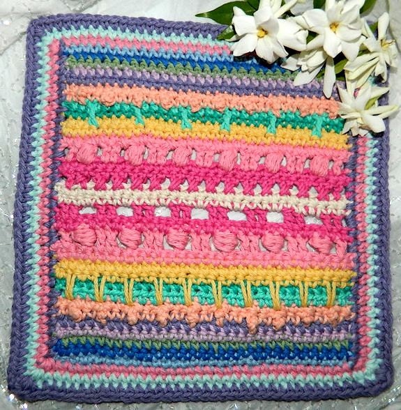 Scrappy Stripes Crochet Square Block