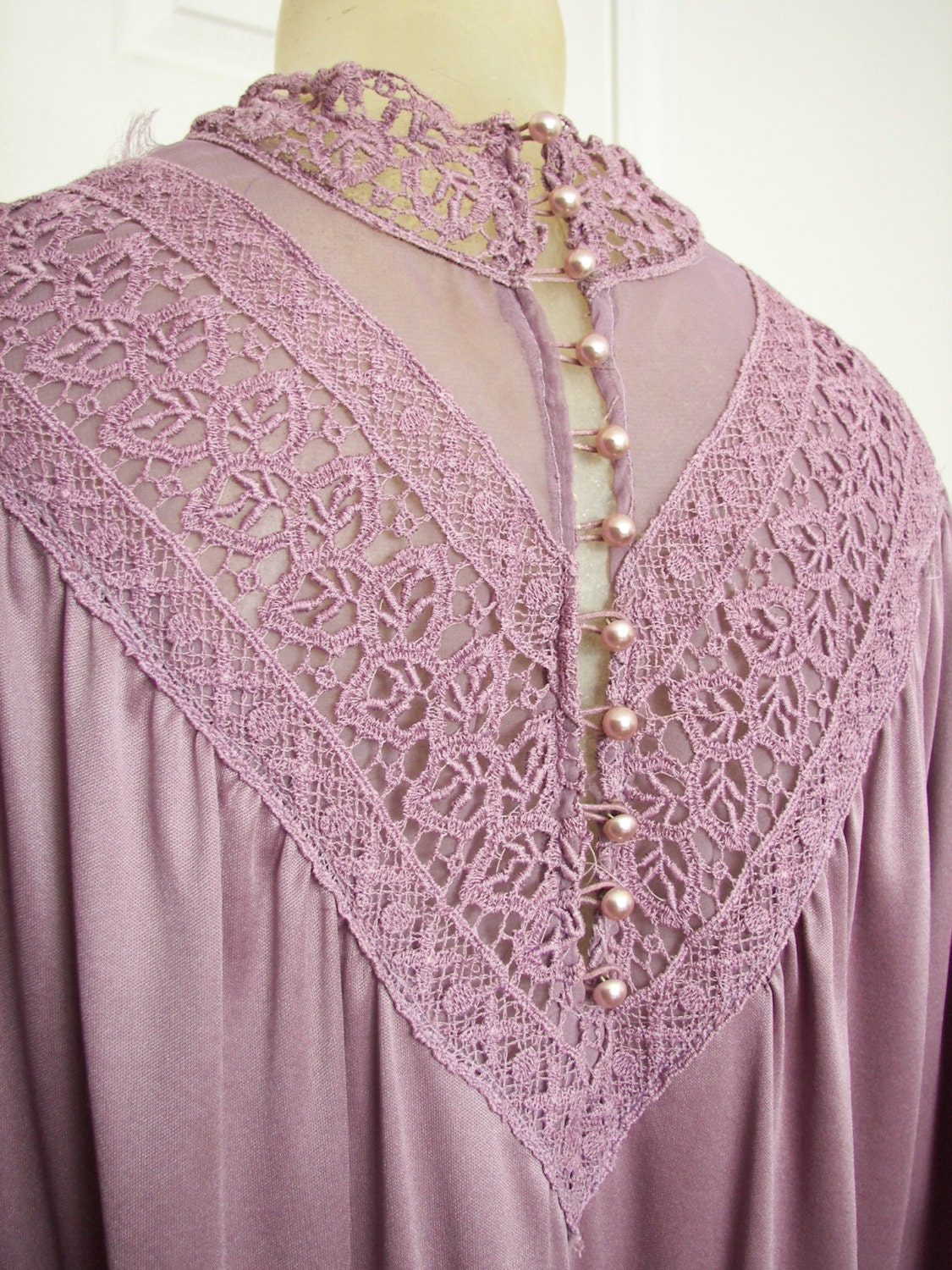Lavender Victorian Inspired Dress - High Collar