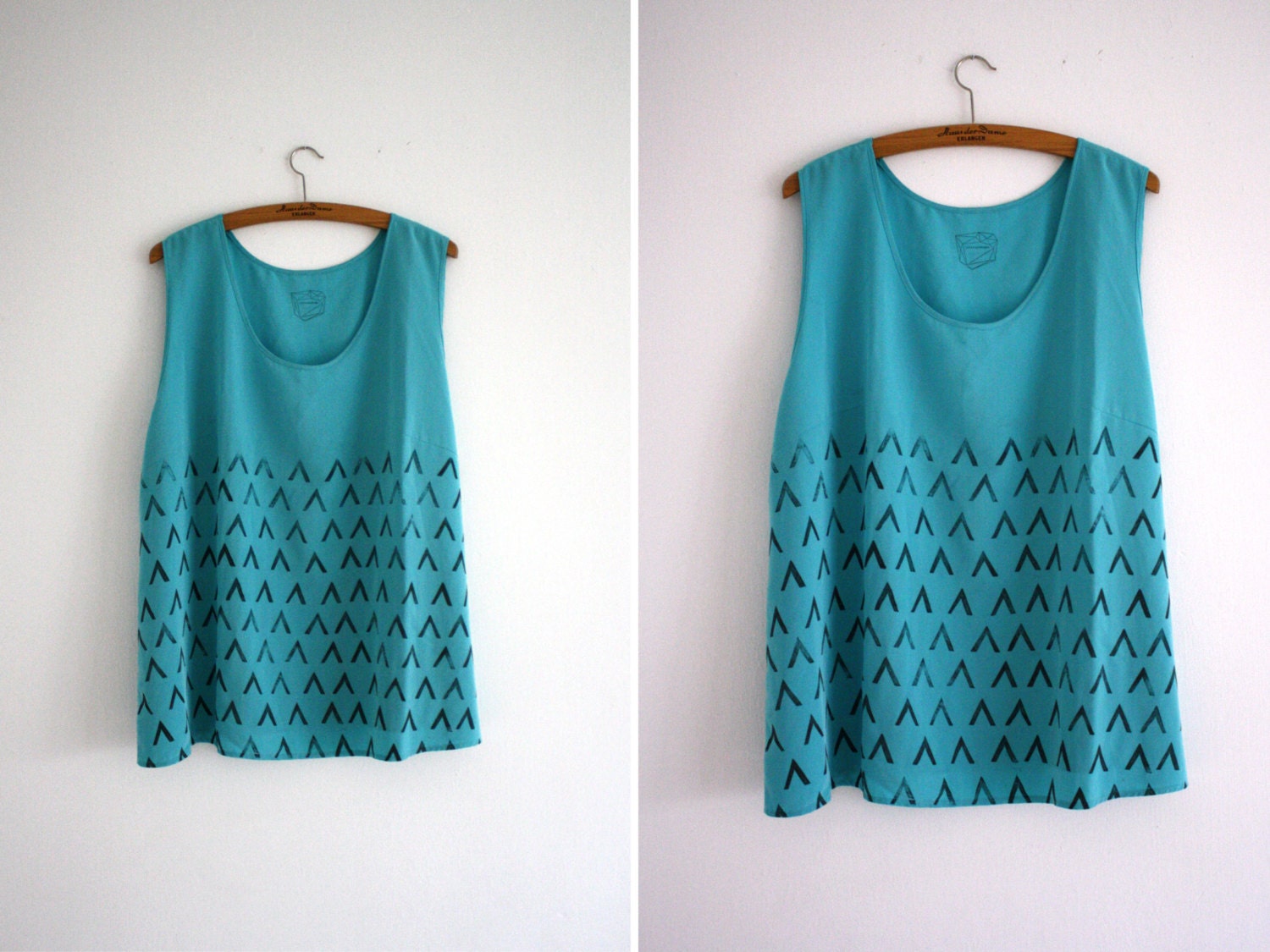 Blouse/ Top // aqua / grey // little forest //