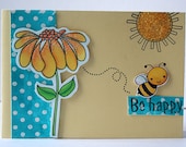 Handmade "Bee Happy" Card