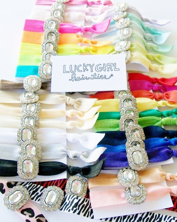 Elastic Hair Tie Charm Bracelet, Pick A Color by Lucky Girl