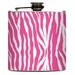 Zebra Print Liquid Drinking Flask. Zebra Pink Print Girls Night Birthday Bachelorette Wedding Party Gifts - Stainless Steel 6 oz