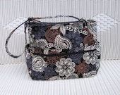 Large Zippered Diaper Bag  / Baby Diaper Bag / Large Tote / Black & White